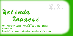 melinda kovacsi business card